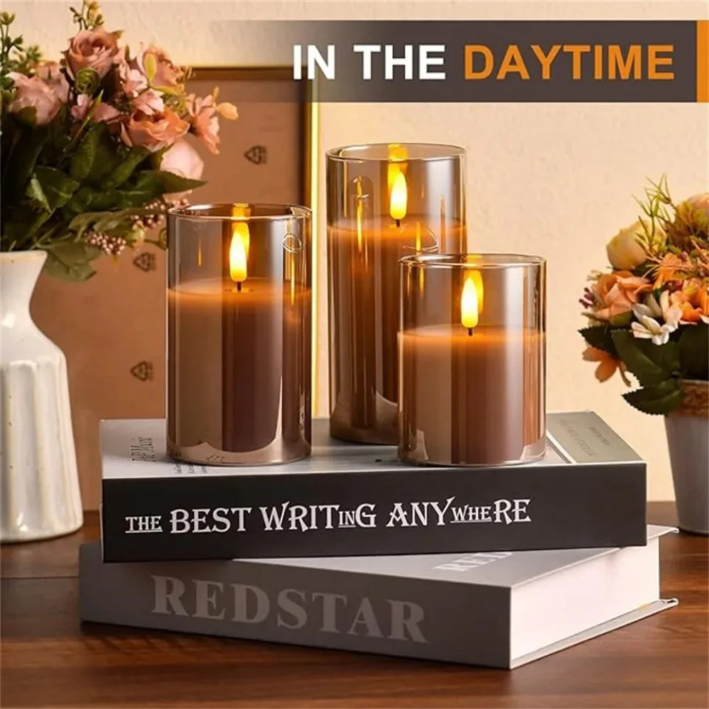 3PCS LED Flameless Candles with Remote Control – Flickering Candle Set for Home & Event Decor