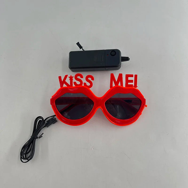 1 pièce – Lunettes « Kiss Me » rouges en forme de lèvres | Lunettes de soleil mignonnes pour filles et femmes