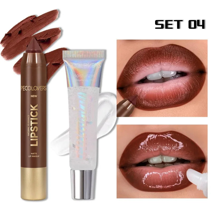 Set Lèvres – Crayon à Lèvres et Gloss, Contour Parfait, Hydratant, Lèvres Sublimes