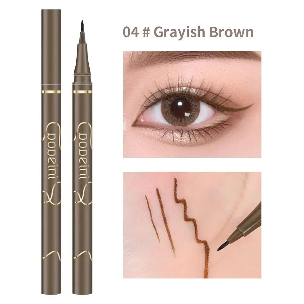 Eyeliner liquide waterproof, séchage rapide, ultra-fin, mat noir et marron, longue tenue, crayon soyeux, maquillage yeux, cadeau
