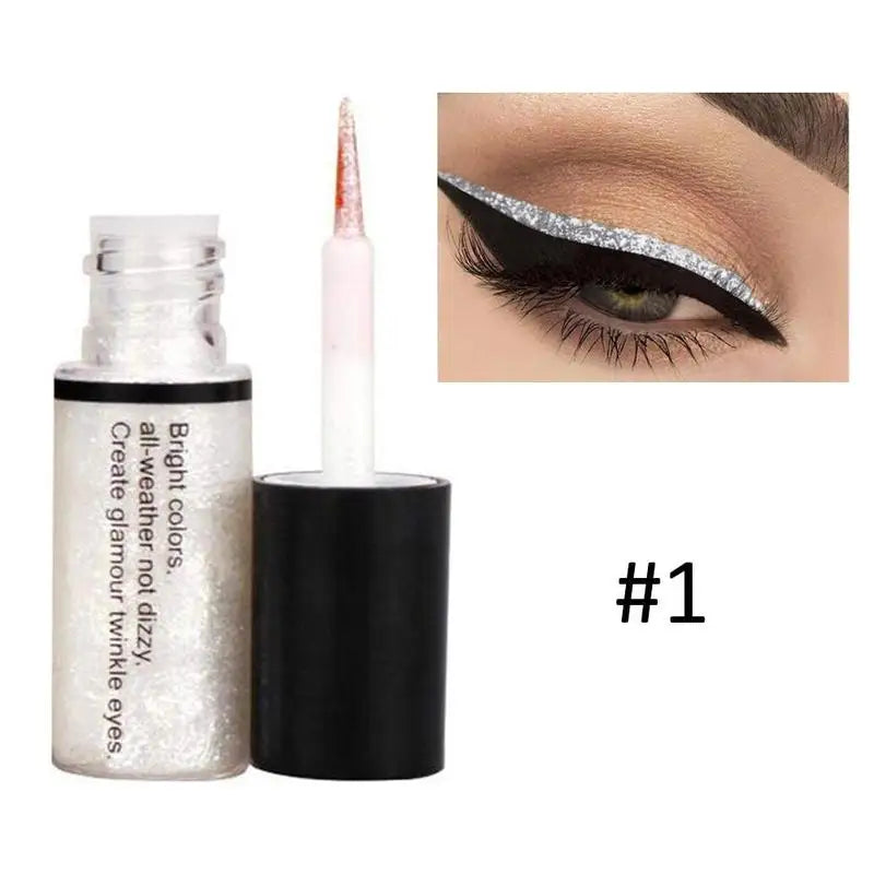 Eyeliner Liquide – Perle Brillante, Fard à Paupières Lumineux, Longue Tenue, Stylo Eyeliner et Highlighter, Outils de Maquillage des Yeux