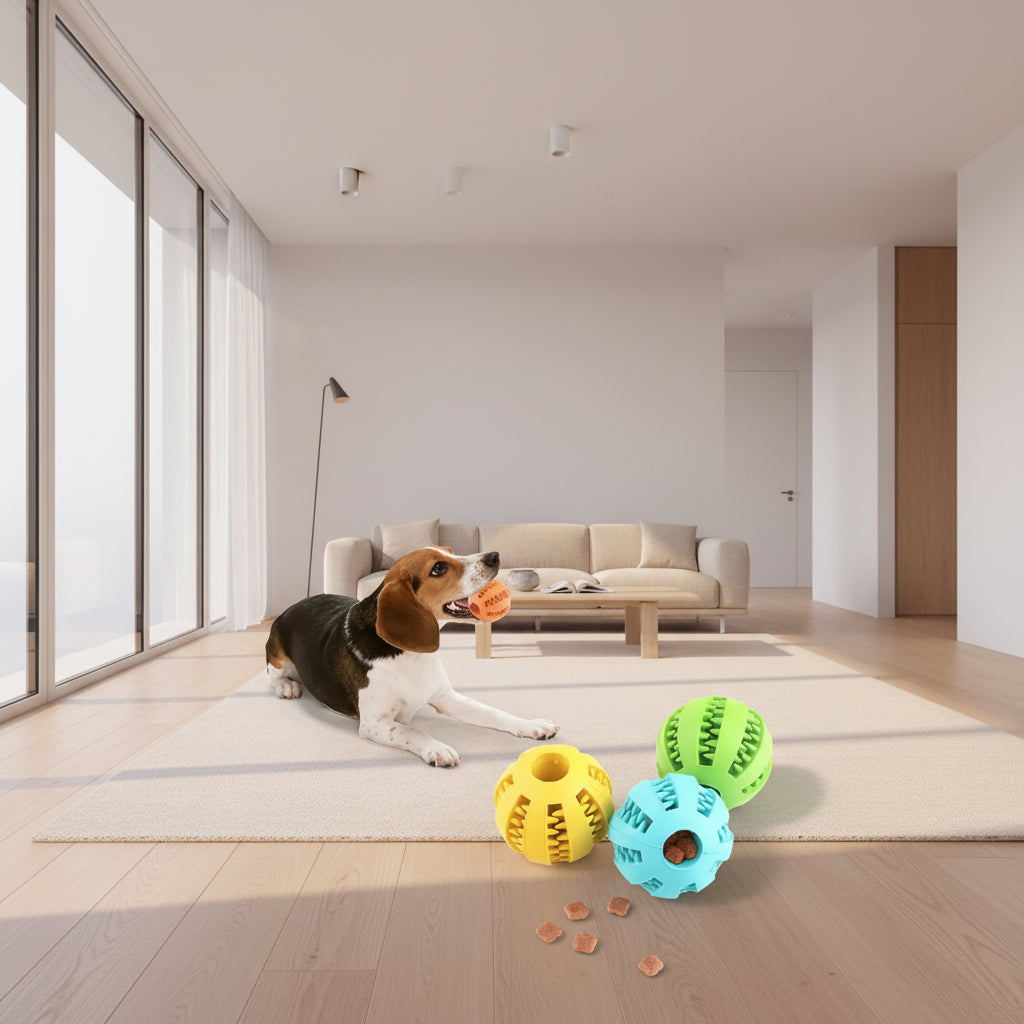 Interactive Treat Dispensing Dog Ball – Chew & Teeth Cleaning Toy