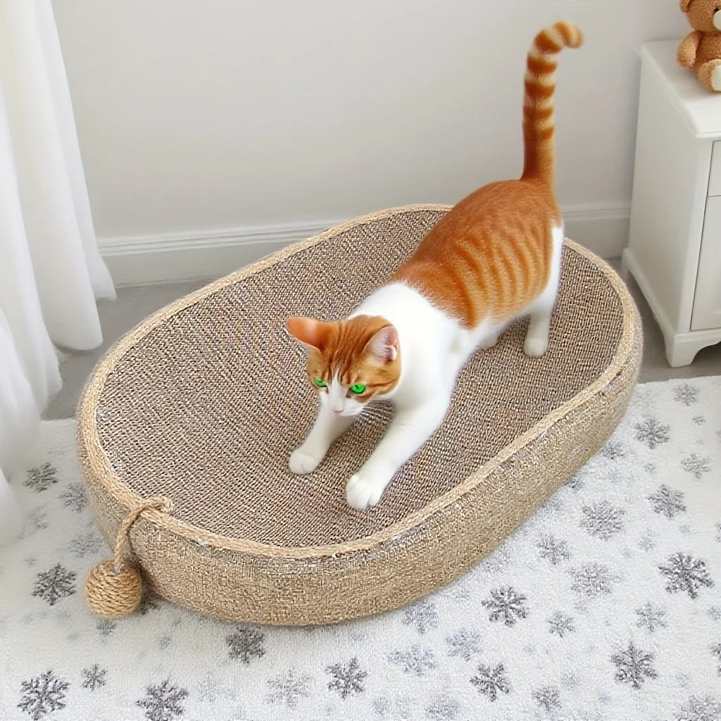 Large Cat Scratching Post with Ball – Jute Scratcher & Resting Lounge