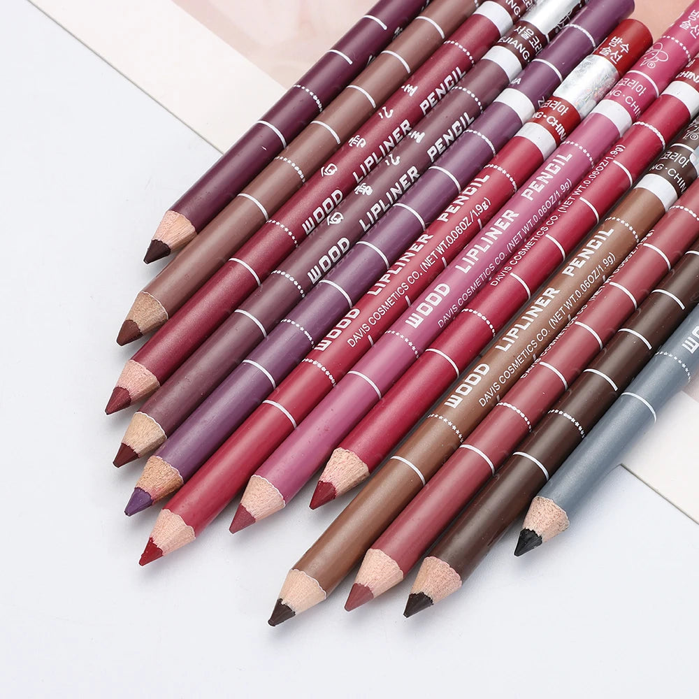 1 Pièce Crayon à Lèvres Mat en Bois – Waterproof, Longue Tenue, Contour des Lèvres, Maquillage Élégant pour Femmes