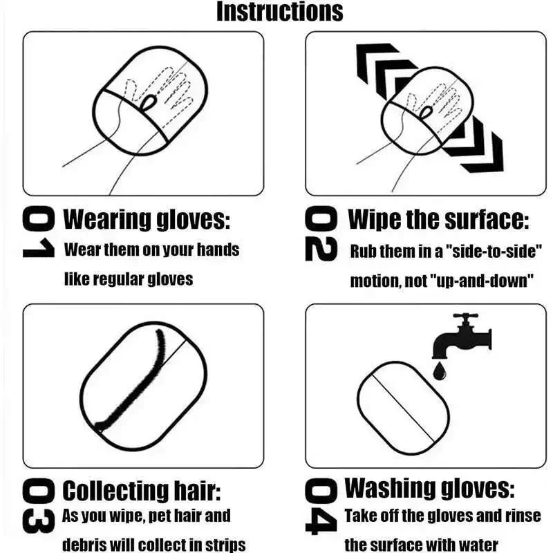 Double-Sided Pet Hair Removal Glove – Reusable Fur Cleaner for Furniture & Clothing