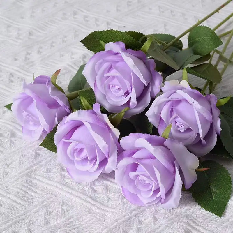 Artificial Rose Flower Stems – Realistic Red Roses for Home & Wedding Décor