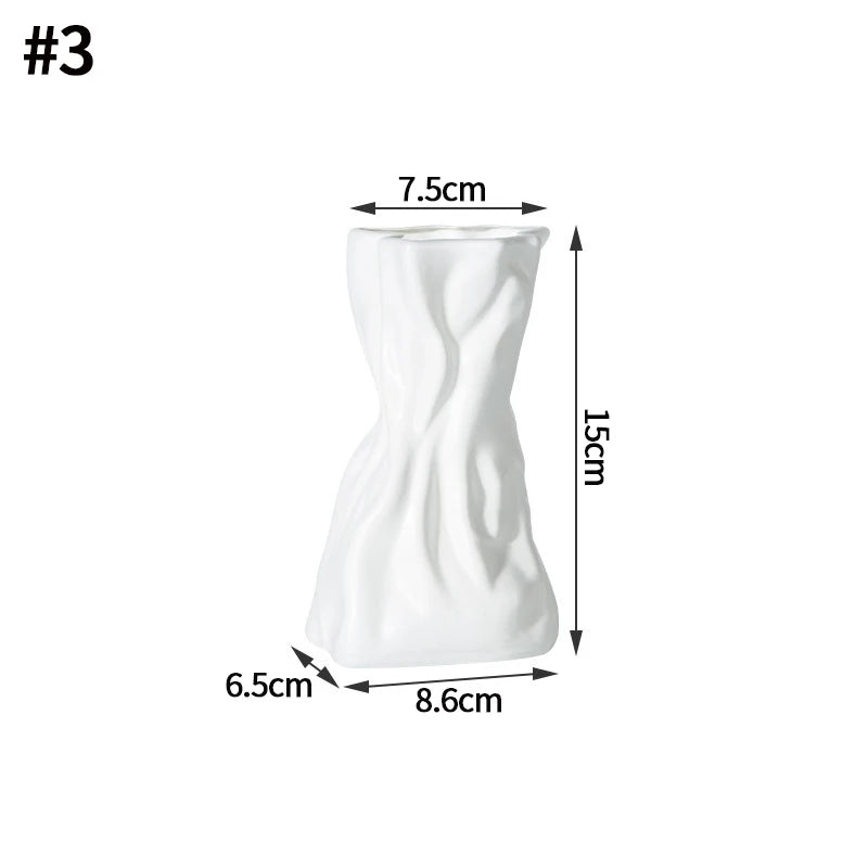 Modern White Decorative Vase – Minimalist Flower Vase for Home & Table Decor