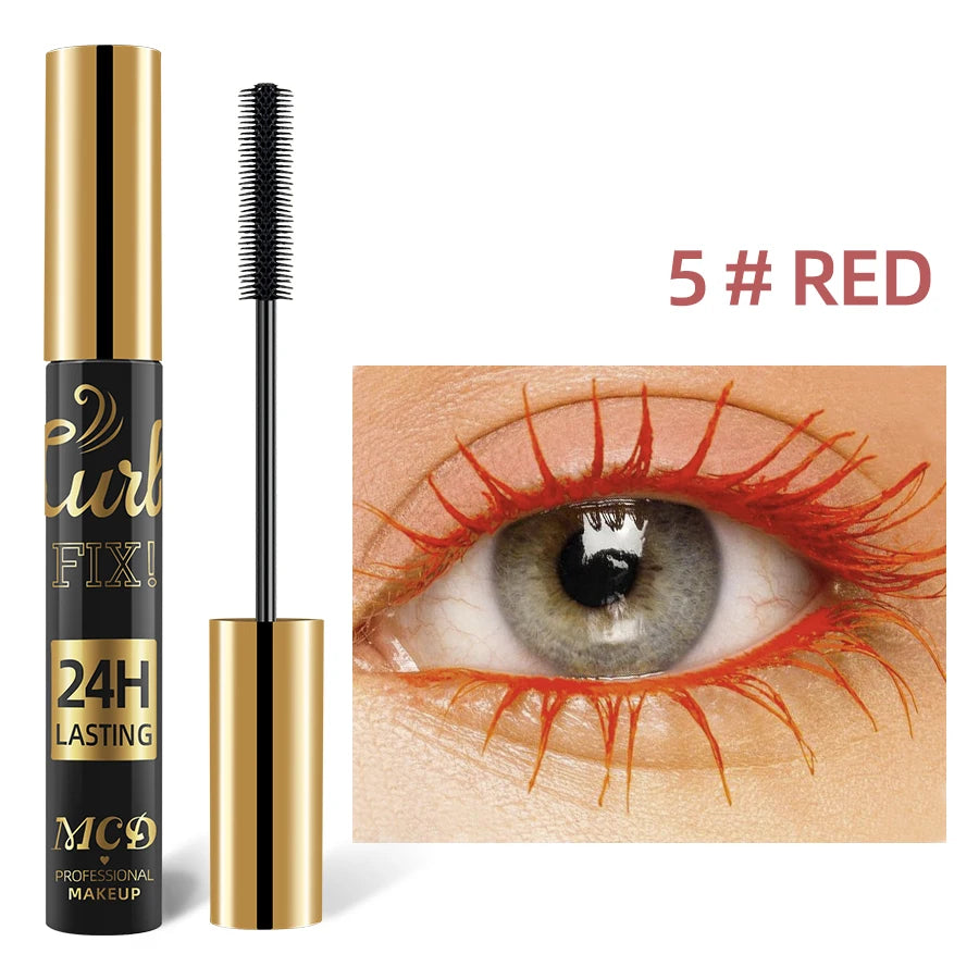 Mascara 5D waterproof vibrant 9 couleurs longue tenue recourbant bleu, vert, noir extensions cils