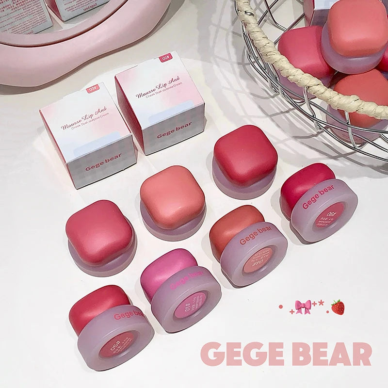 Baume mousse lèvres et joues – Blush et teinte à lèvres matte style coréen, polyvalent – S’accorde avec toutes les carnations