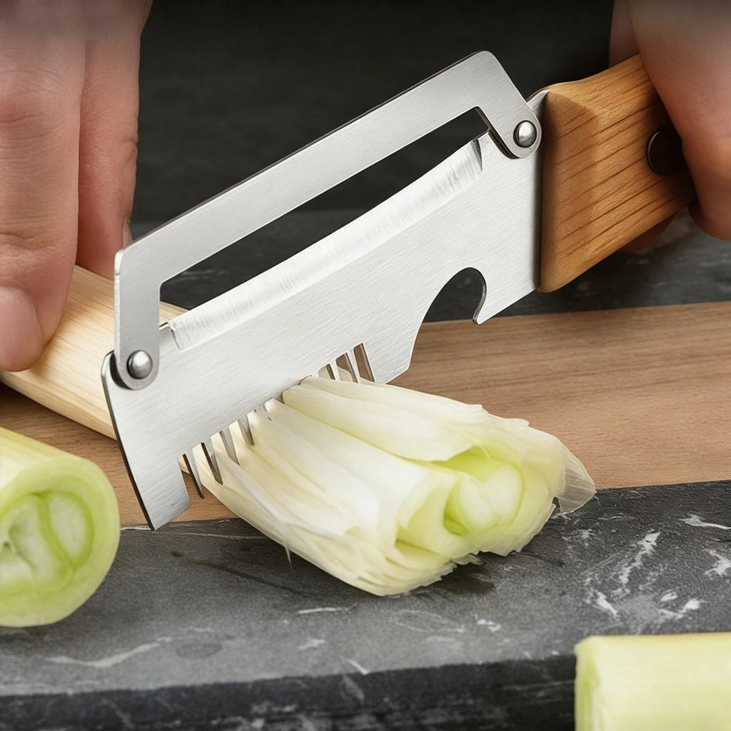 Wooden Multifunction Vegetable Peeler – Ergonomic Fruit & Vegetable Peeling and Slicing Tool