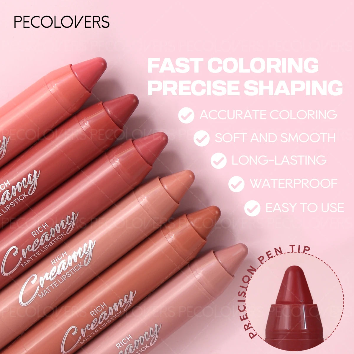 Crayon à Lèvres et Rouge à Lèvres Mat – Application Facile et Précise, Waterproof, Longue Tenue, Anti-Transfert, Cadeau Parfait pour Fêtes
