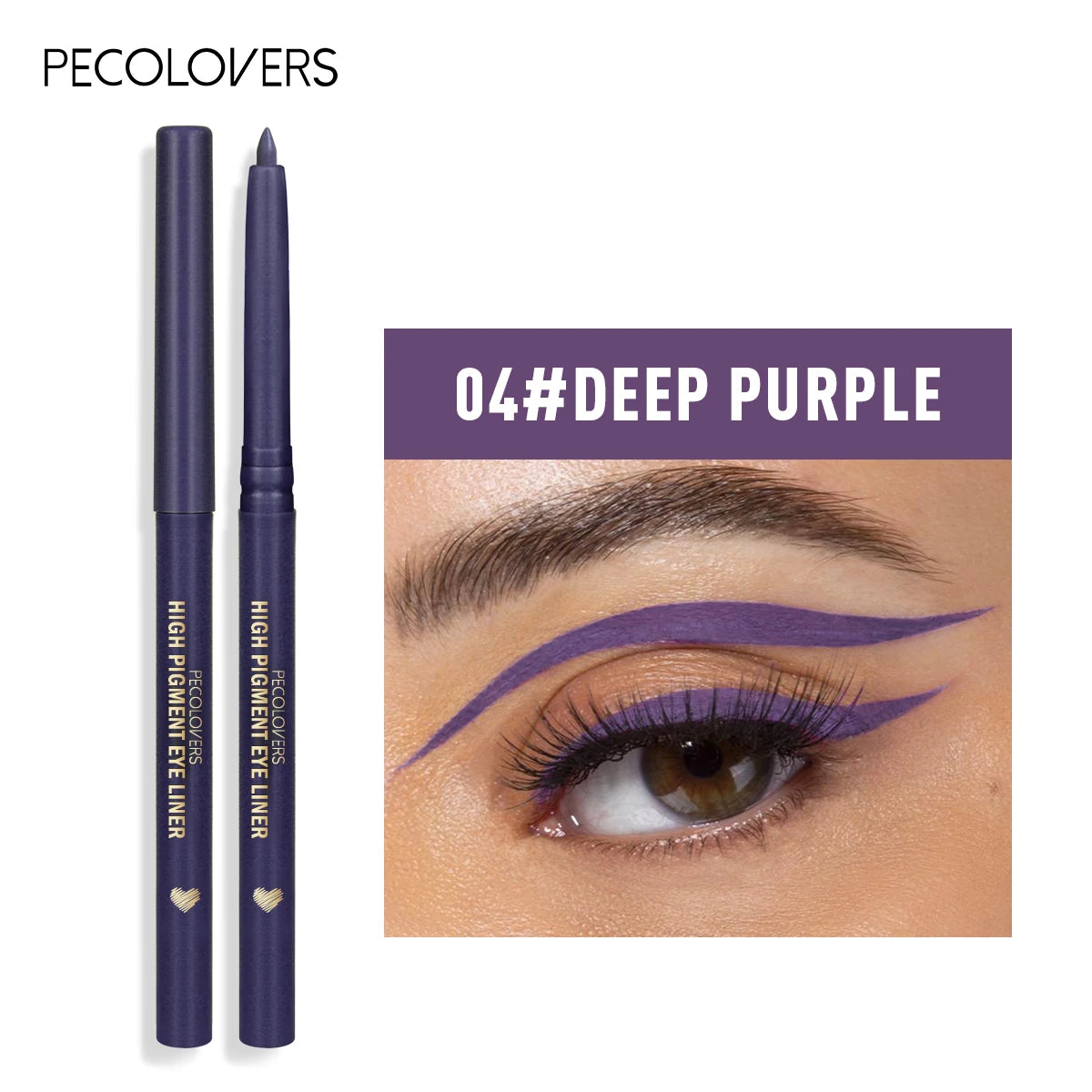 Crayon Gel Eyeliner Blanc Waterproof – Vert et Marron, Doux, Haute Pigmentation, Mat et Brillant, Longue Tenue