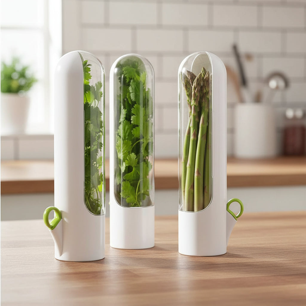 Fresh Herb Keeper Storage Container – Herb & Vegetable Preservation Bottle
