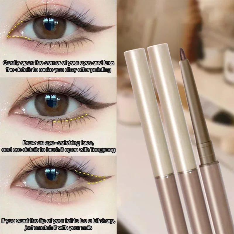 Crayon Gel Eyeliner Étanche – Mat, Silkworm, Marron et Noir, Longue Tenue, Anti-Bavure, Séchage Rapide, Maquillage des Yeux
