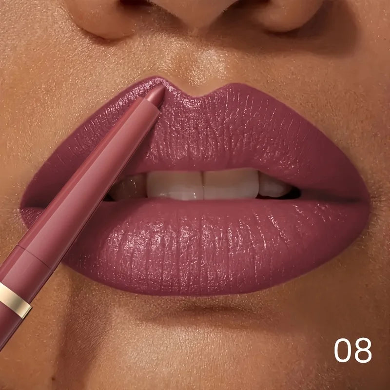 Crayon à Lèvres Nude Mat – Longue Tenue, Waterproof, Haute Pigmentation, Rétractable, Application Lisse, Look Naturel
