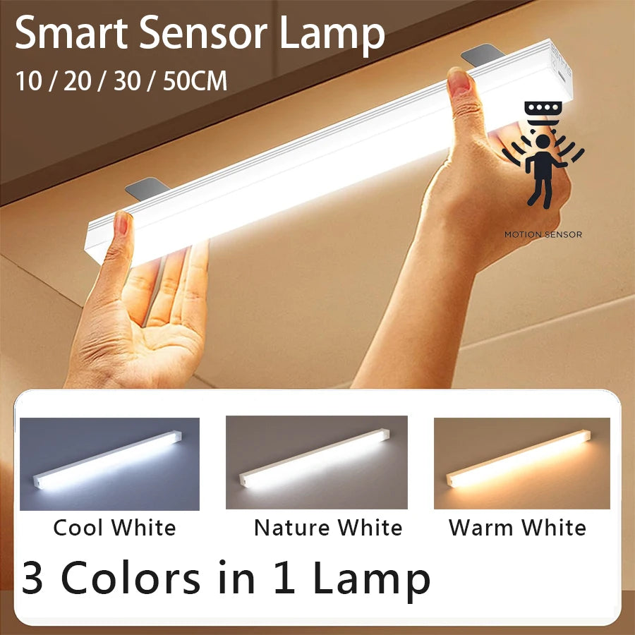 USB Rechargeable Motion Sensor LED Light Bar – Magnetic Night Light for Closet, Kitchen & Bedroom