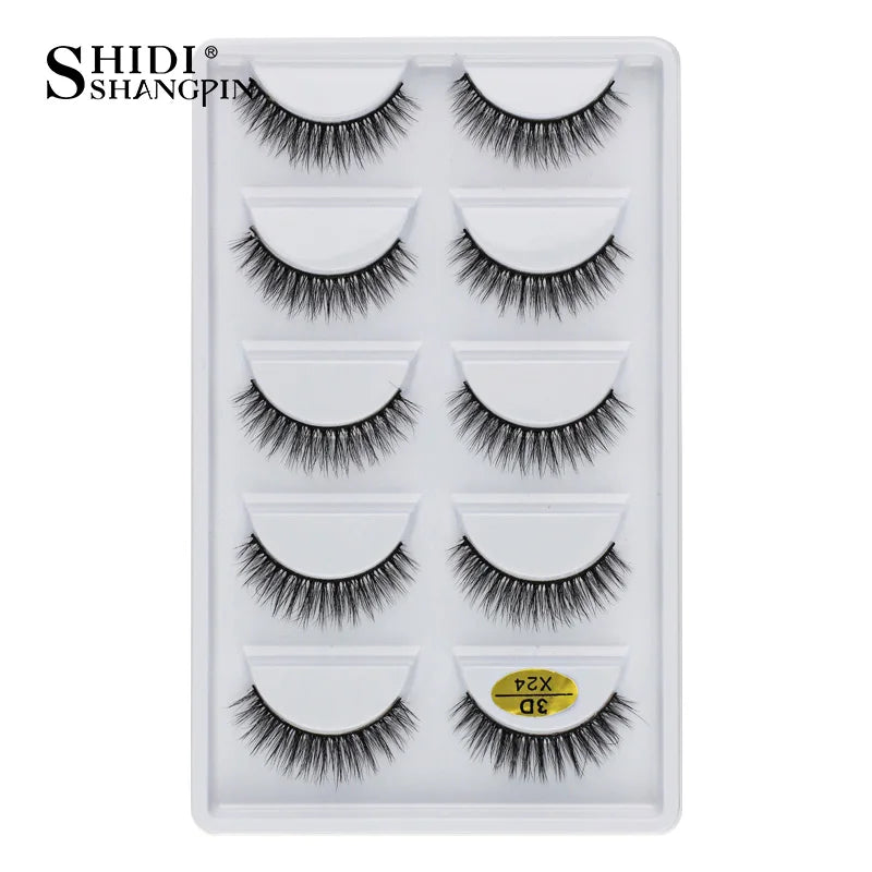 3 à 5 paires – Cils en vison 3D naturels, longs et doux, courts – Faux cils faits main, outil de maquillage pour extension de cils