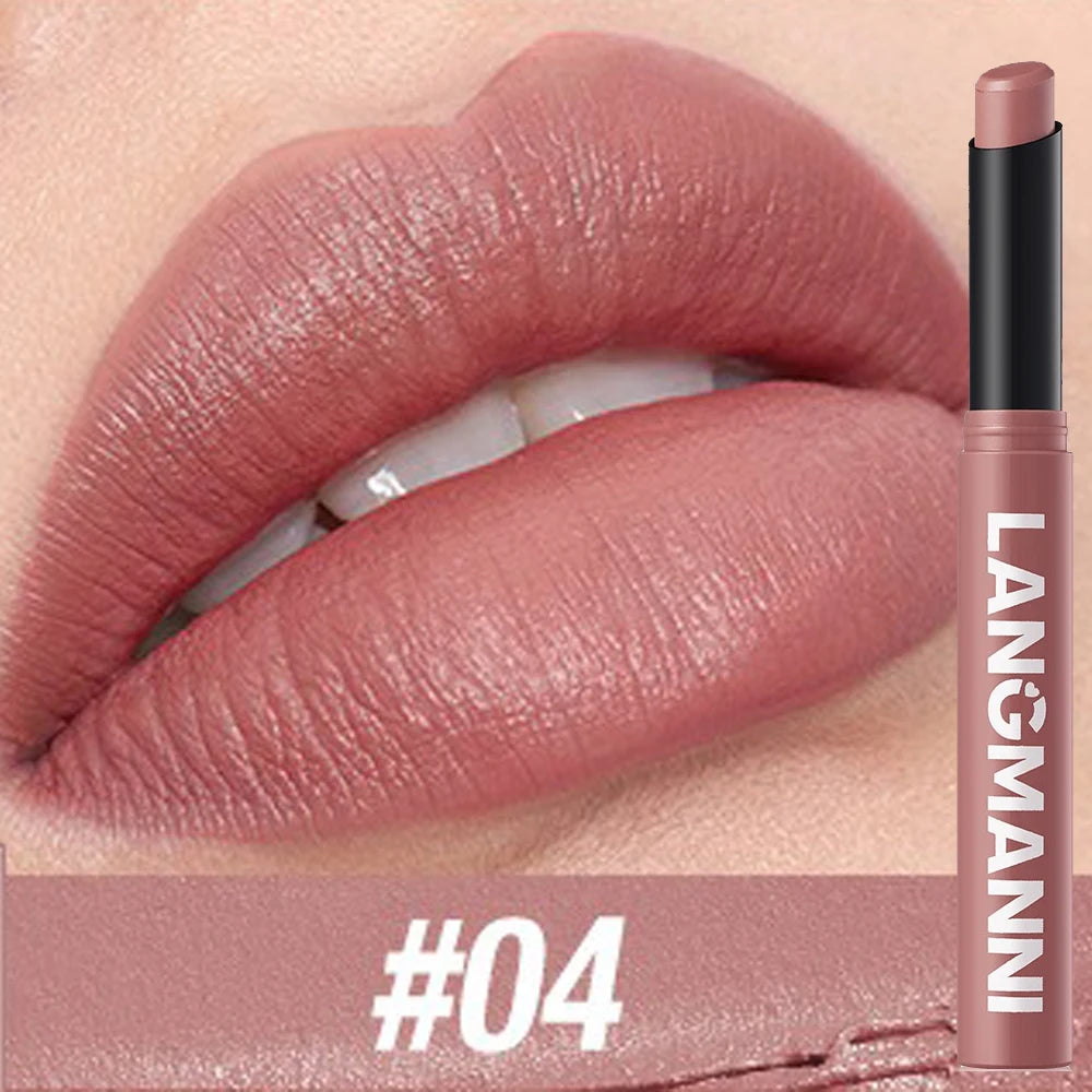 Crayons rouges à lèvres 12 couleurs – Finition mate et waterproof | Tenue longue durée, non collant | Teintes nude | Maquillage des lèvres précis et durable