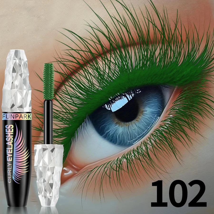 Mascara 5D 9 couleurs grands yeux waterproof épais allongeant recourbant fibres liquide extensions cils maquillage