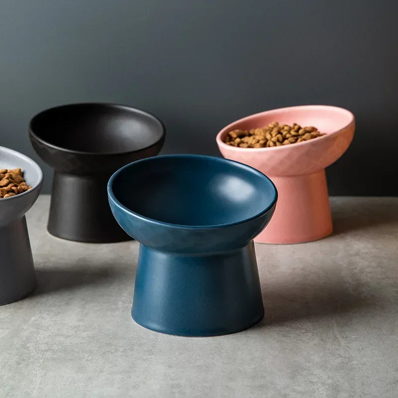 Nordic Ceramic Elevated Pet Bowl – Raised Food & Water Bowl for Cats & Dogs