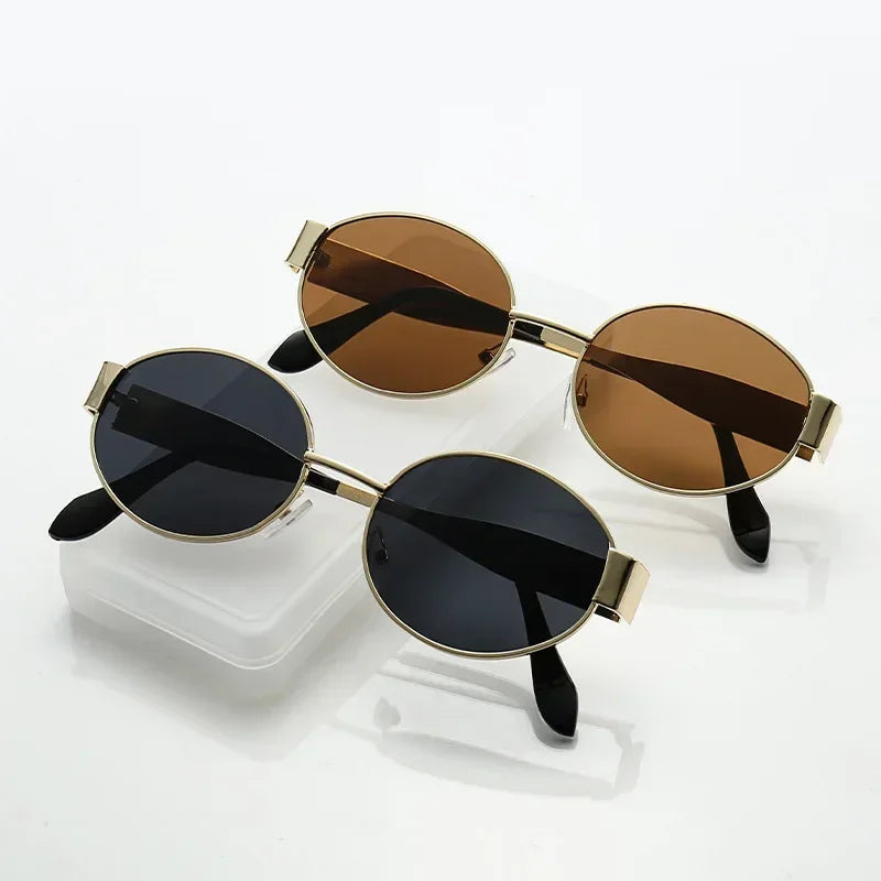 « Lunettes de soleil Femme – Steampunk Métal Ovale, UV400 »