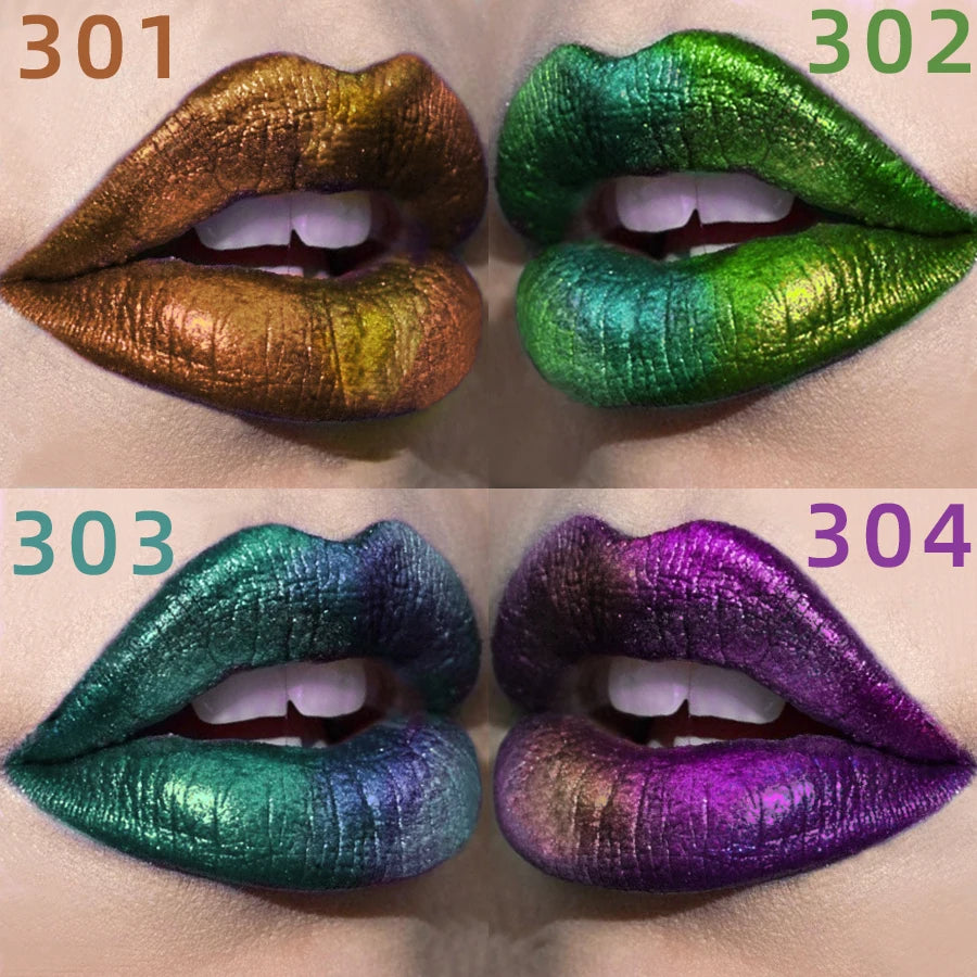 Pigments changeants chromés caméléon liquide rouge à lèvres ou fard à paupières brillant longue durée Multichrome haute qualité brillant à lèvres maquillage des lèvres
