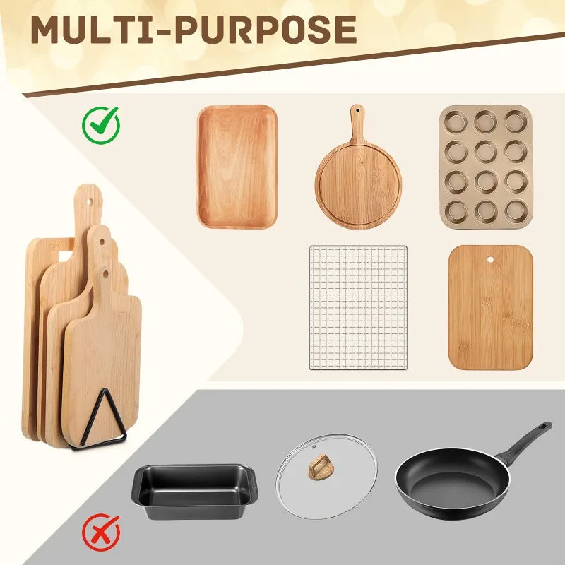 Heavy-Duty Kitchen Storage Rack – Metal Cutting Board & Kitchen Organizer
