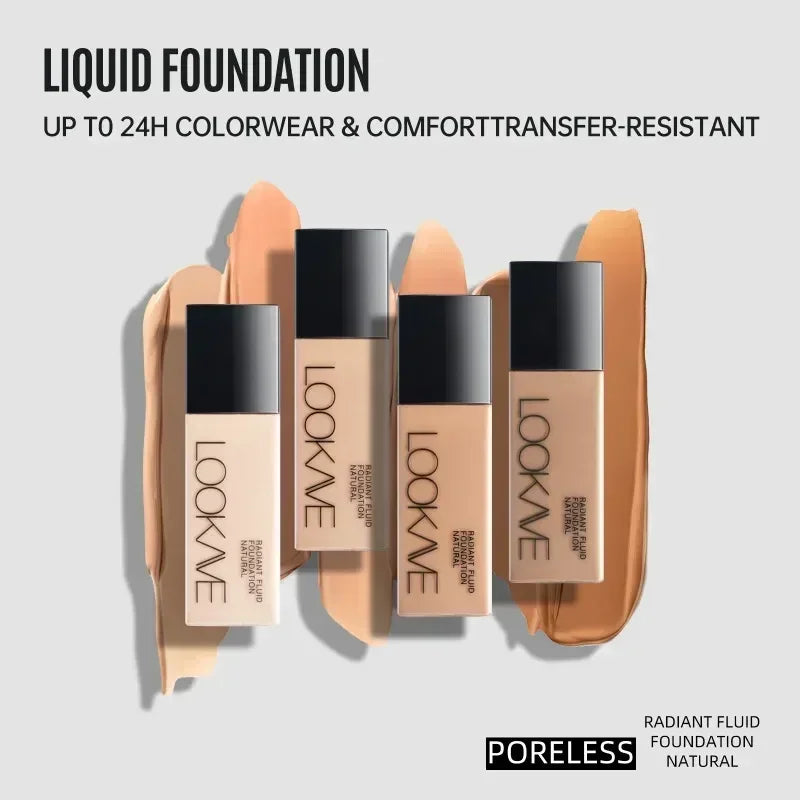 Fond de Teint Liquide Haute Couvrance – Mat, Hydratant, Illuminateur, Correcteur et Base de Maquillage Longue Tenue