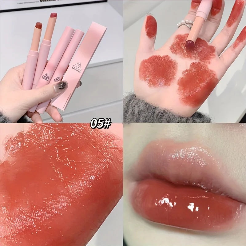 Rouge à Lèvres Hydratant – Fini Miroir, Waterproof, Longue Tenue, Teintes Rosées, Tous Types de Peau
