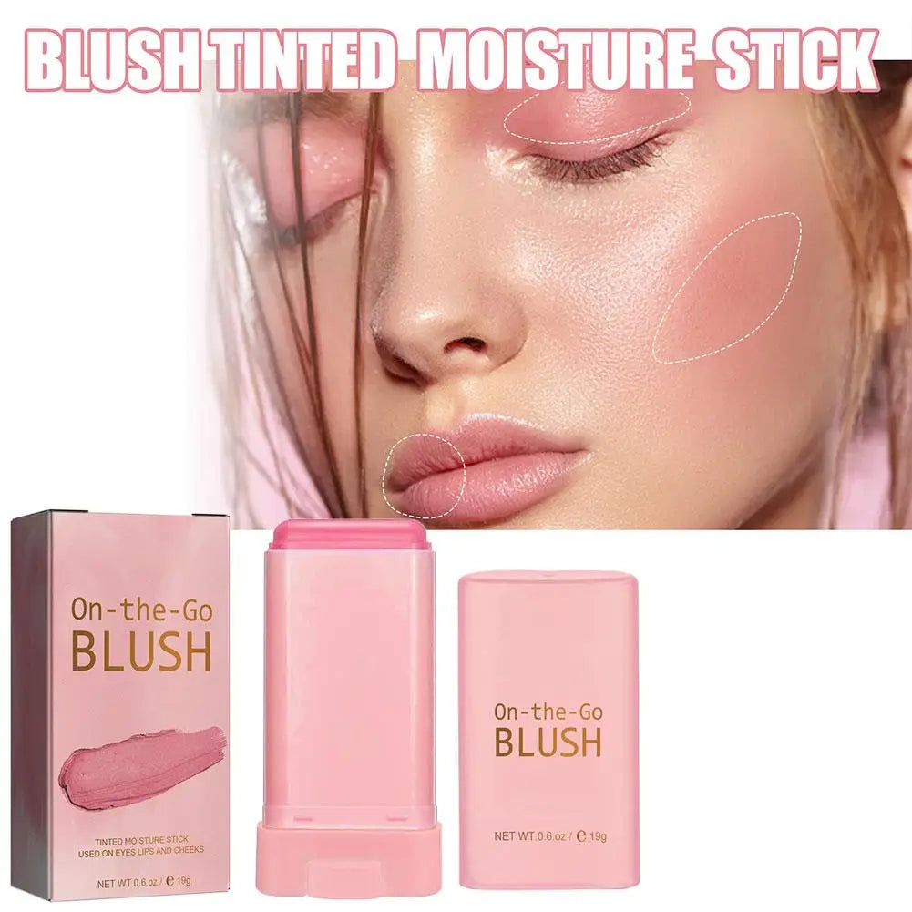 Blush Stick Multifonction — Illumine et Crée un Contour 3D, Maquillage Nude Naturel, Waterproof et Léger, 3 en 1 pour Lèvres, Joues et Ombres à Paupières