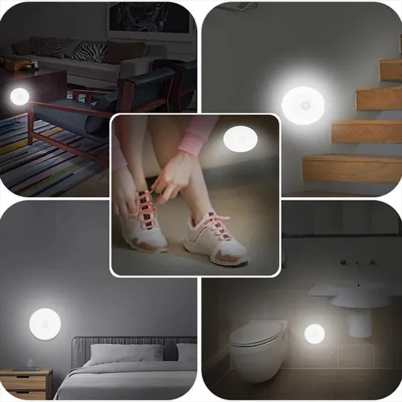PIR Motion Sensor LED Night Light – USB Rechargeable Wireless Closet & Cabinet Lamp