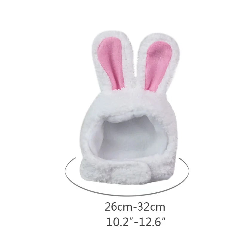 Cute Bear & Bunny Hooded Pet Hat – Soft Velvet Winter Costume for Cats & Dogs