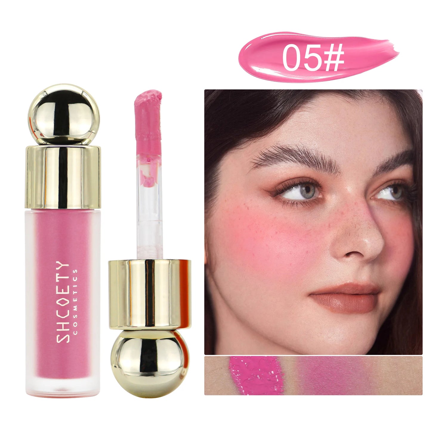 Nouveau Blush Liquide pour Joues — Gel-Crème Nourrissant pour le Visage, Multi-usage pour Yeux et Lèvres, Stick Blush avec Applicateur Éponge, Cosmétiques