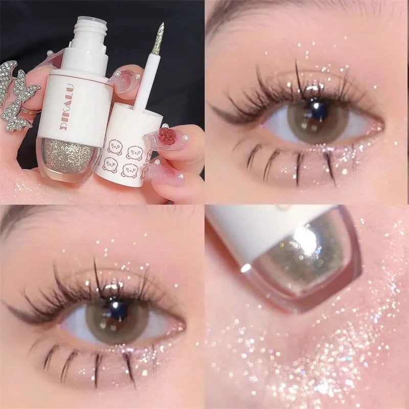 Fard à Paupières Liquide DIKALU – Effet Pailleté Ultra-Brillant – Forme Boule Ours