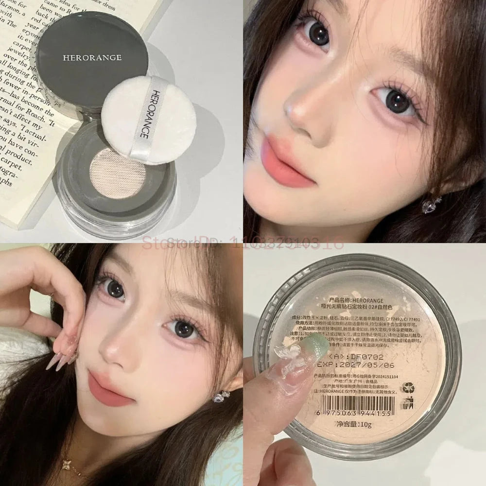 Poudre libre bicolore – Contrôle de l’huile, illumine, waterproof, longue tenue, couvrance totale, poudre compacte pour le visage, maquillage, cosmétiques