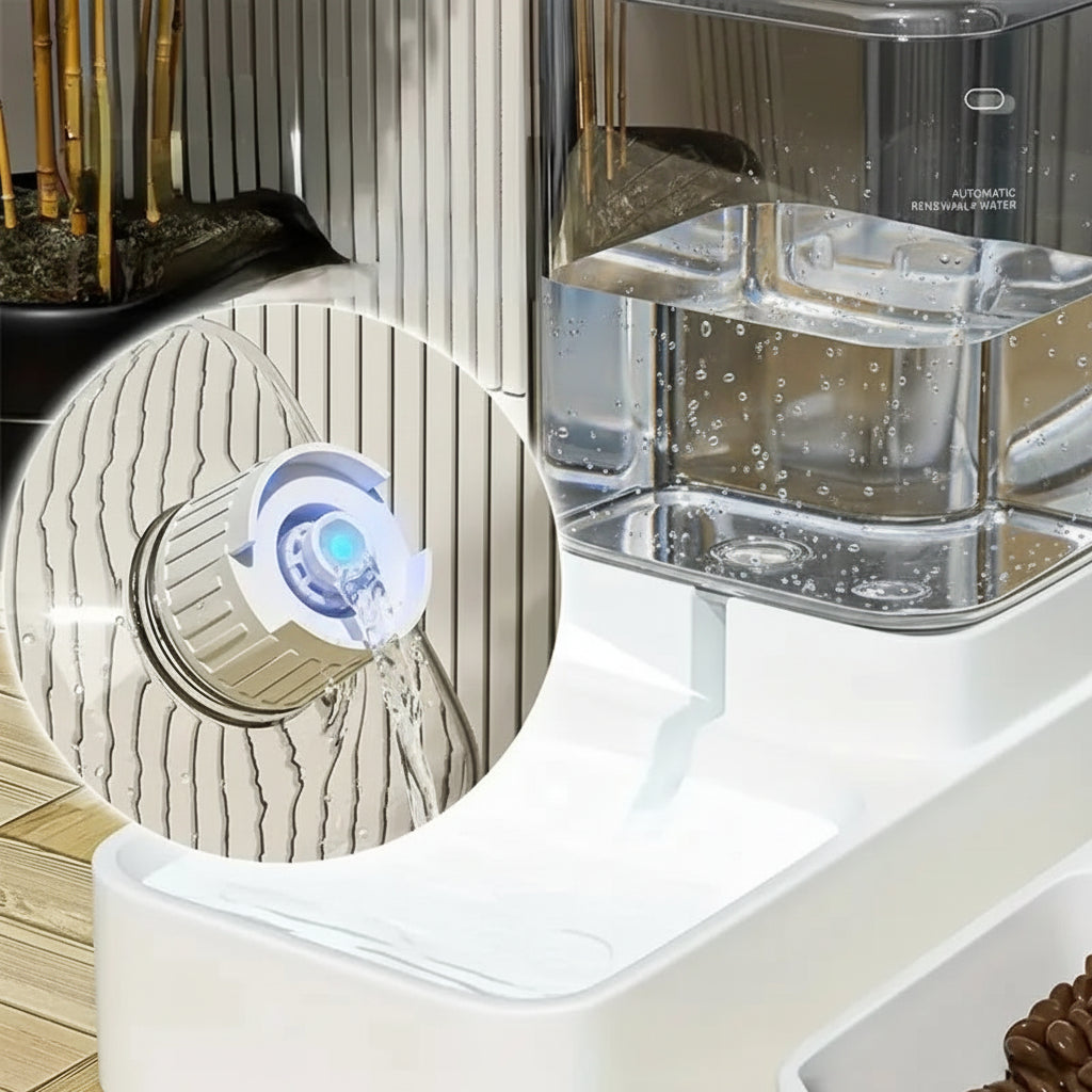 Automatic Pet Feeder & Water Dispenser – Gravity Food and Water Station