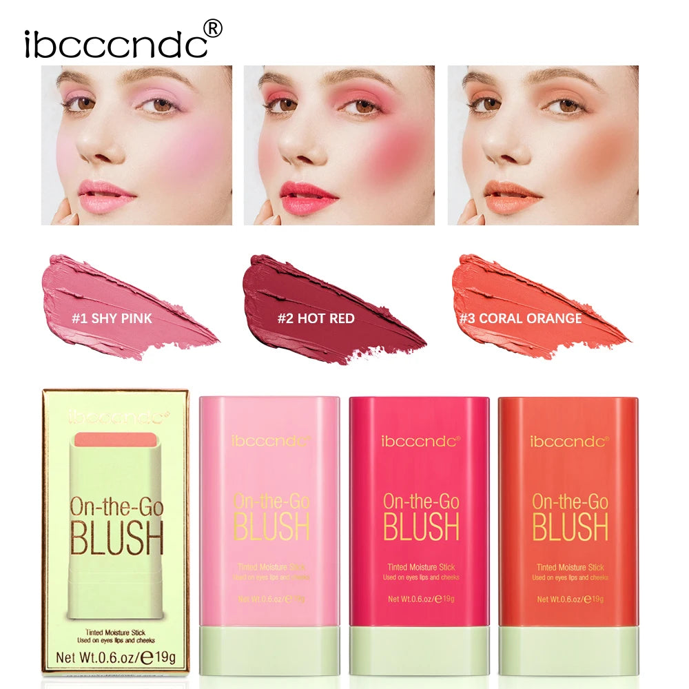 Blush stick fonctionnel – Crème blush facile à appliquer, waterproof, haute intensité de couleur – Illumine le teint, maquillage tendance