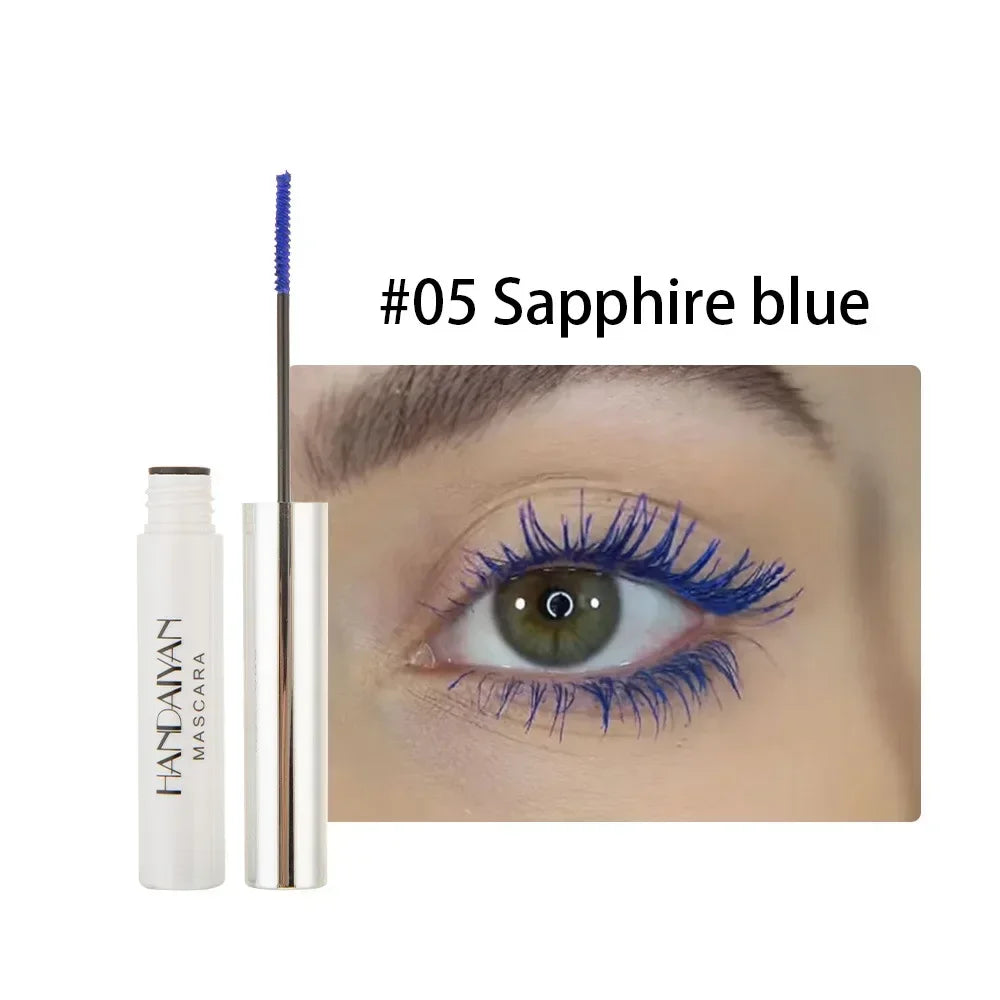 Mascara 12 couleurs waterproof séchage rapide cils recourbés et allongés bleu, rouge, violet, noir, blanc, doré