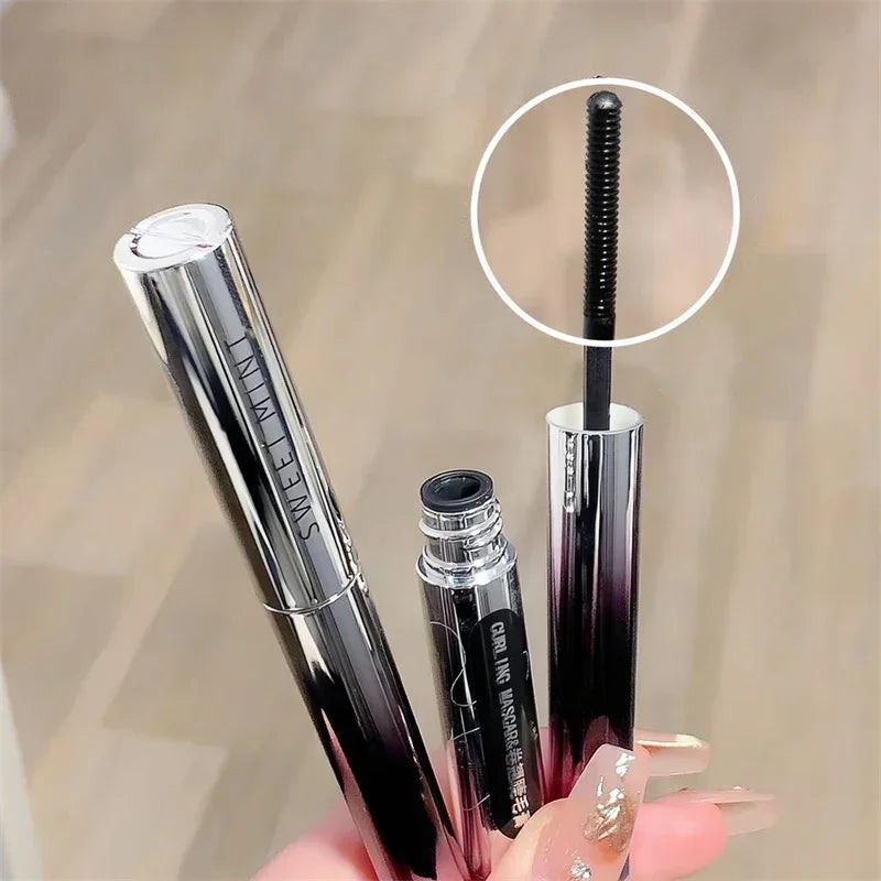 Mascara fibres de soie brosse ultra-fine allongeant et recourbant cils brun et noir waterproof longue tenue séchage rapide
