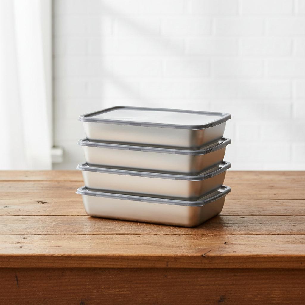 Stainless Steel Food Storage Container with Lid – Rectangle Refrigerator Organizer