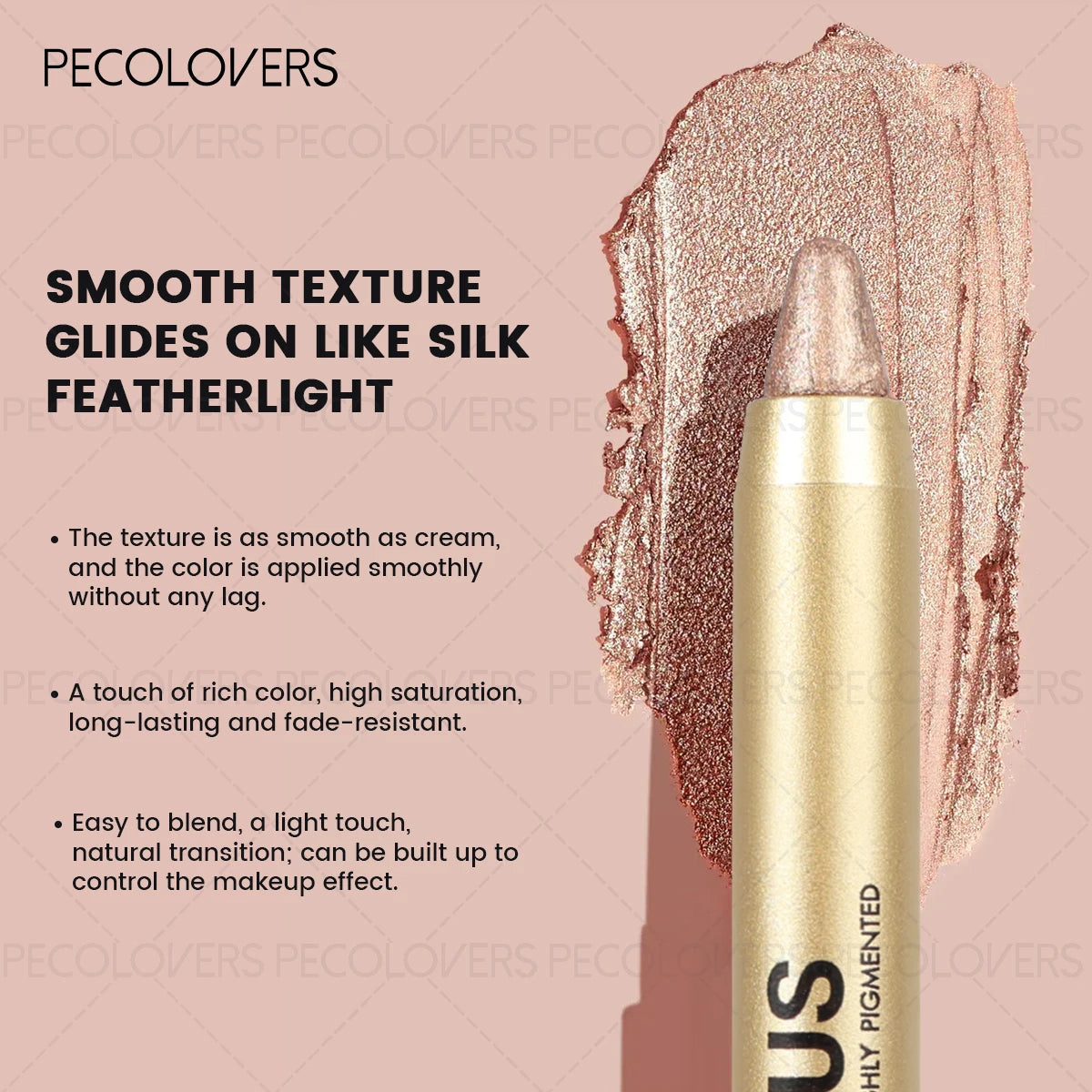 1 Pièce Crayon Ombre à Paupières– Double-Embout avec Pinceau, Maquillage des Yeux Intense, Haute Pigmentation, Idéal Concerts