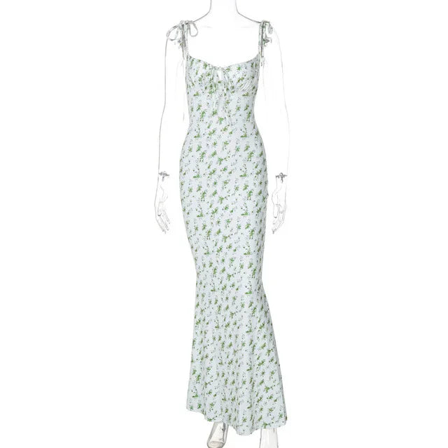 Robe Longue Élégante à Imprimé Floral