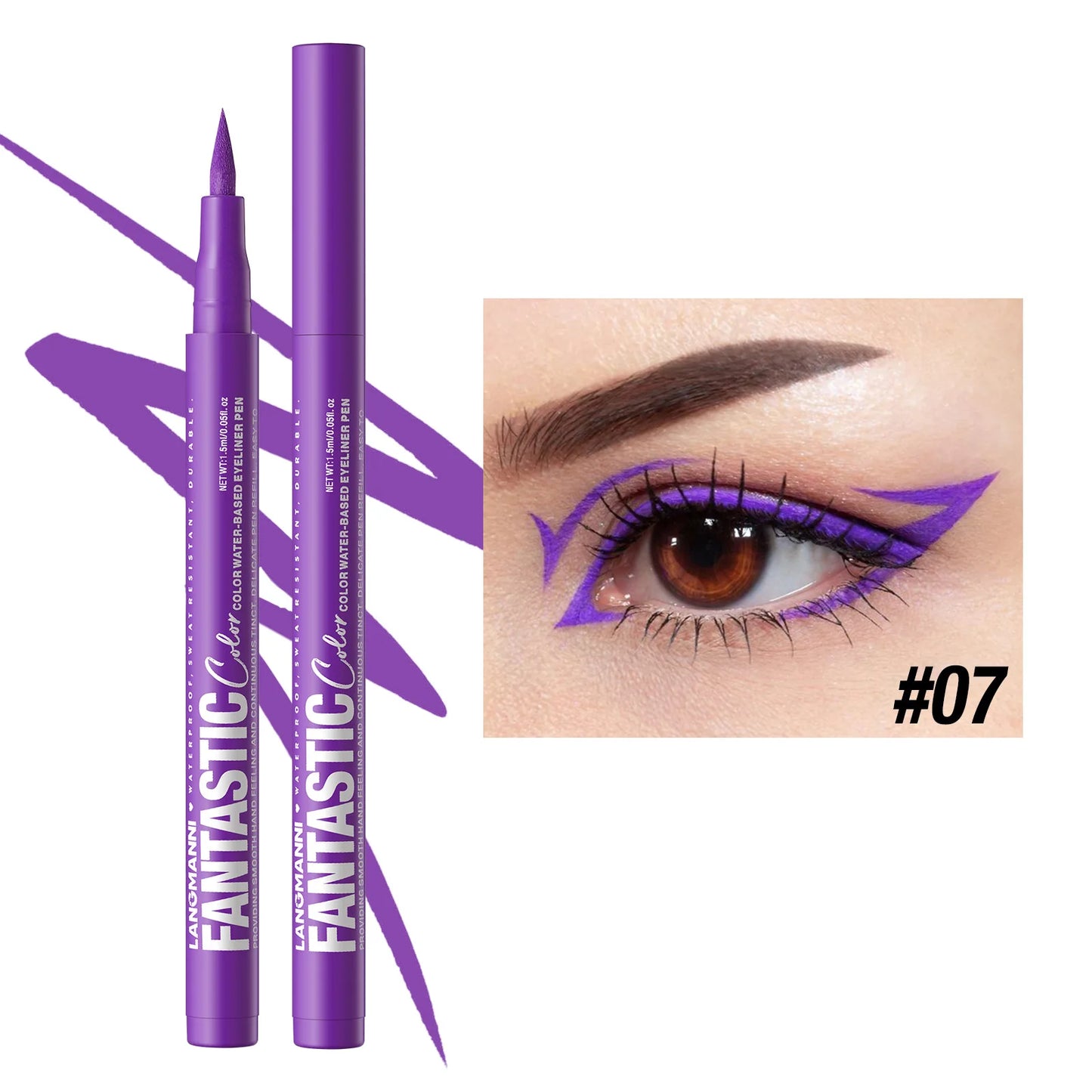 Stylo Eyeliner Liquide – 12 Couleurs, Pointe Ultra-Fine, Lisse, Facile à Appliquer, Séchage Rapide, Anti-Bavure