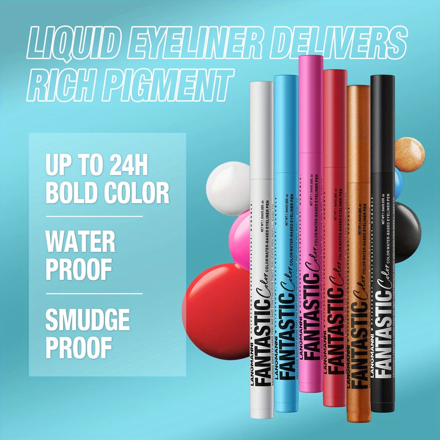 Eyeliner Stylo 1 pc — waterproof, séchage rapide, résistant à l’huile et anti-bavures, longue tenue, ultra-fin