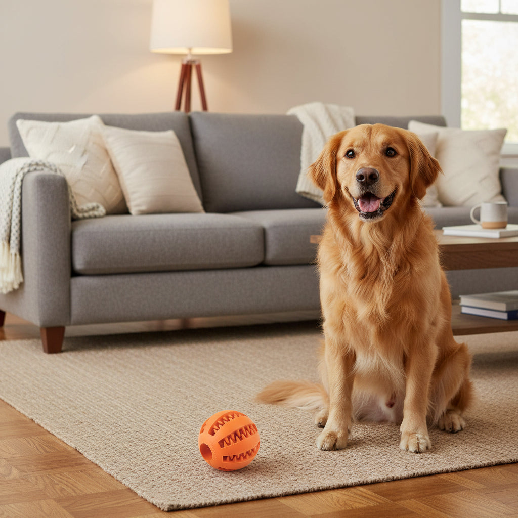 Interactive Treat Dispensing Dog Ball – Chew & Teeth Cleaning Toy