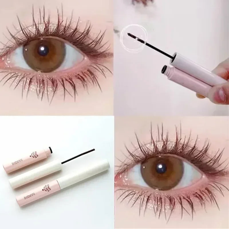 Mascara brun naturel recourbant brosse fine ultra-fine épais allongeant cils waterproof anti-bavure