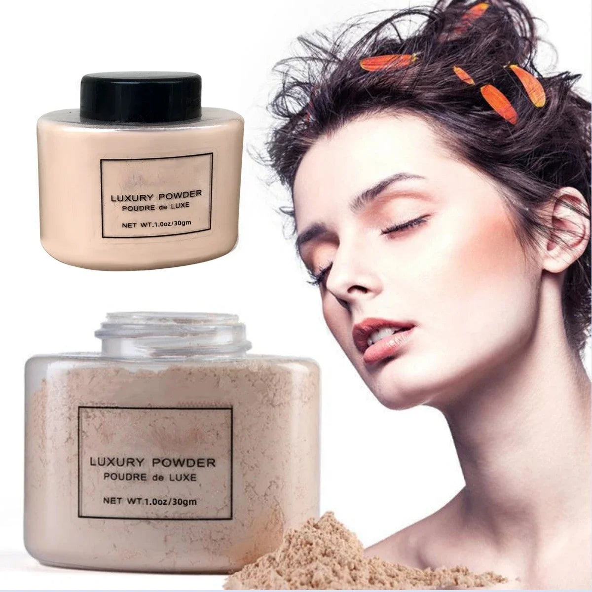 Poudre Banane Luxe Femme Fond de Teint Poudre Libre Contrôle de Sébum Authentique Maquillage Outils