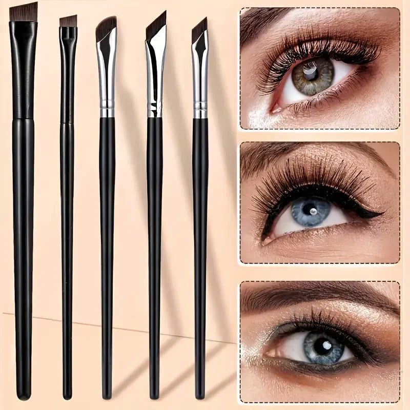 Ensemble de pinceaux pour eye-liner, avec lame fine inclinée, adapté à une application précise – adapté à tous types de peau.