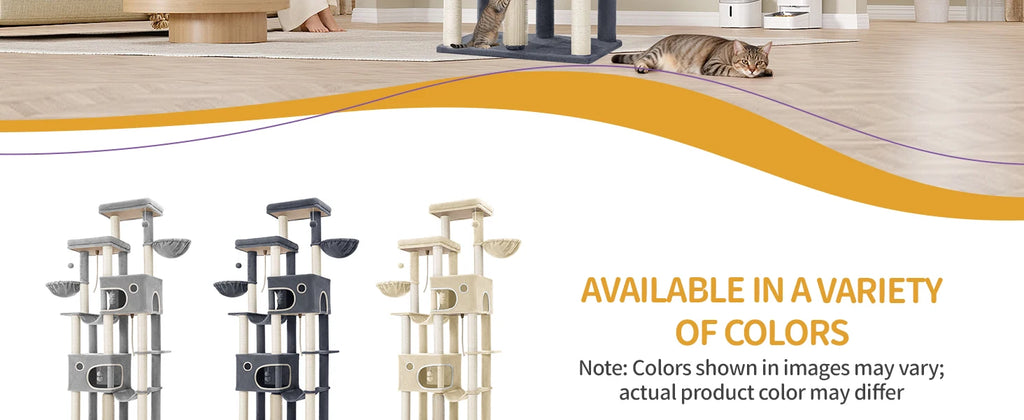 213 cm Extra-Large Cat Tree – Multi-Level Cat Tower with Caves & Platforms