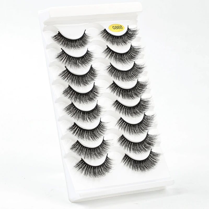 Lot de 10/8/5/3 Paires de Faux Cils 3D en Vison